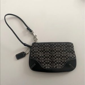 Coach Wristlet in Black Signature Print